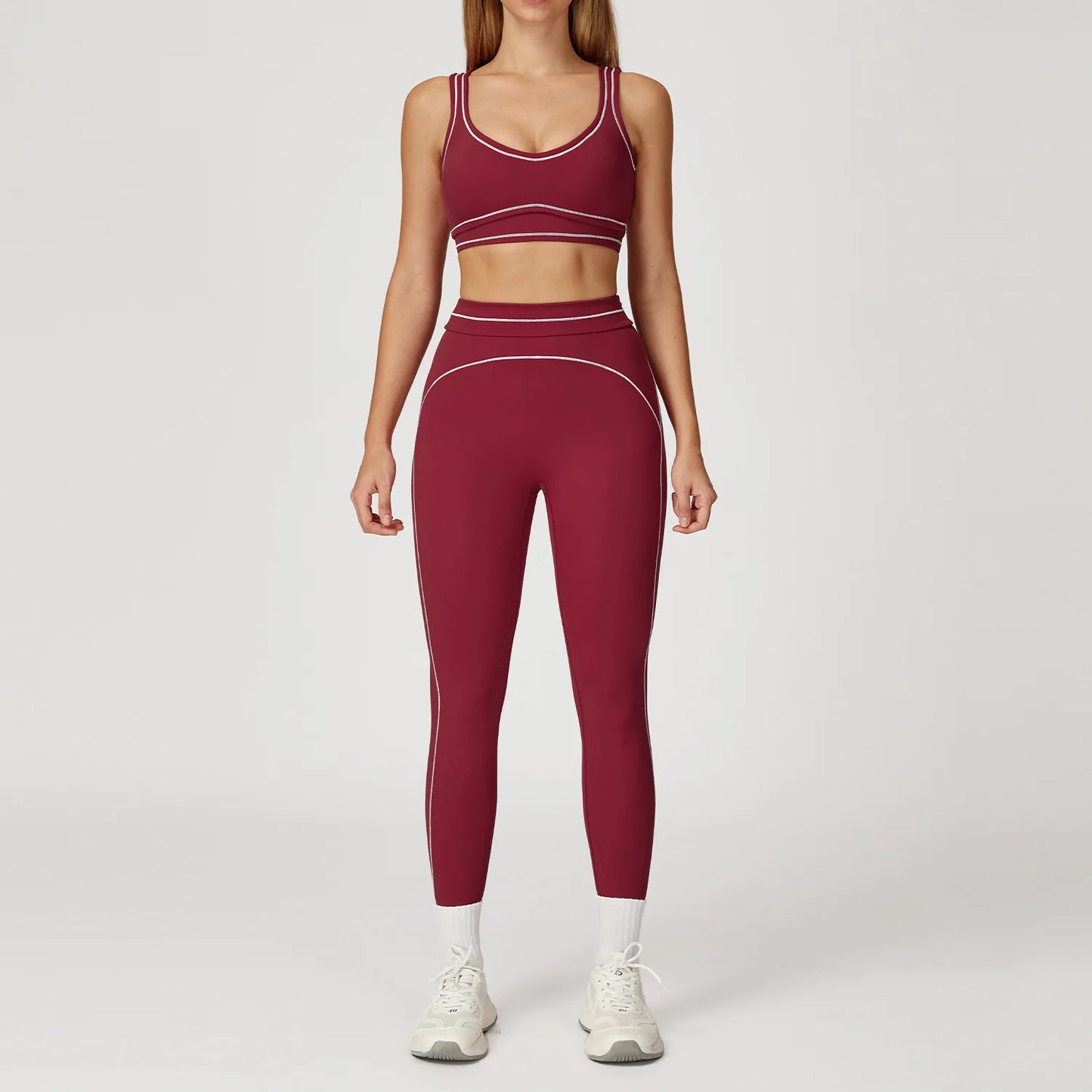 Tuta da yoga Tuta da donna Reggiseno sportivo Legging a vita alta Pantaloncini Completo da palestra Fitness Corsa Abbigliamento da allenamento Push Up Abbigliamento sportivo