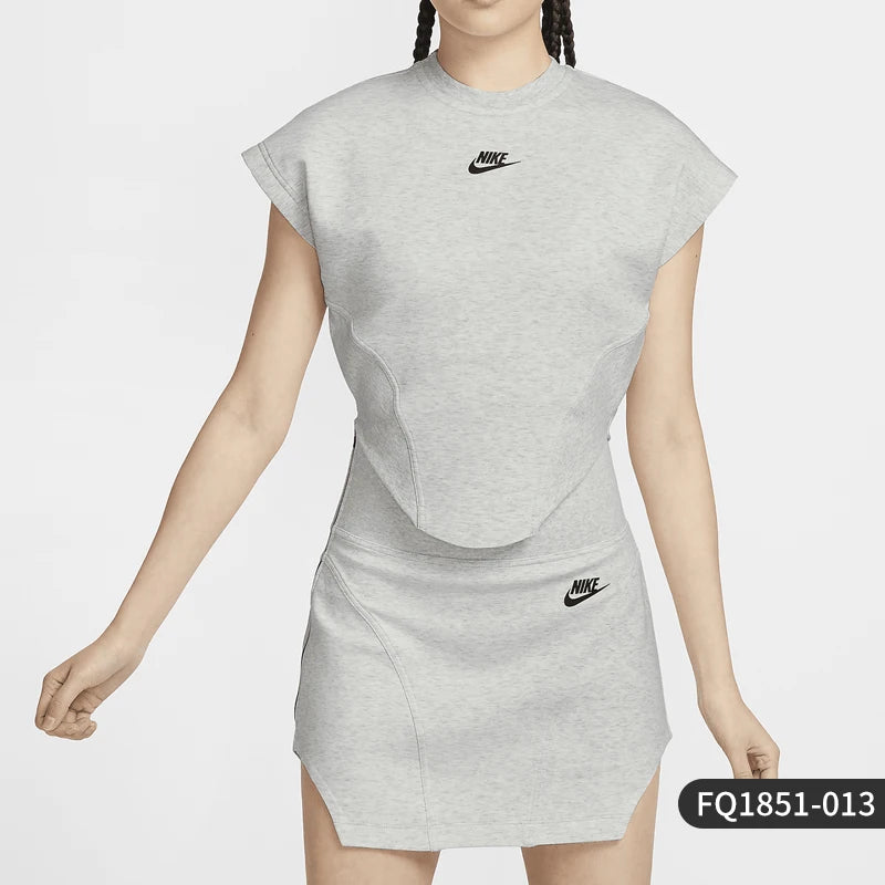 Top senza maniche casual traspirante con scollo tondo lavorato a maglia da donna nuovo ufficiale Nike FQ1851-013