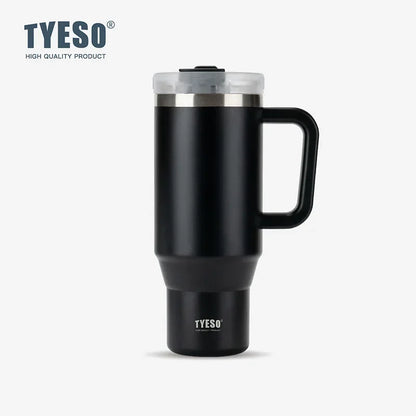 Tyeso 900ML Tumbler Bottiglia Tazza per auto in acciaio inossidabile con manico Tazza calda per caffè termica ghiacciata da viaggio