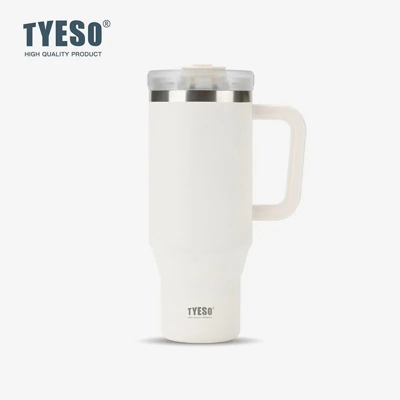 Tyeso 900ML Tumbler Bottiglia Tazza per auto in acciaio inossidabile con manico Tazza calda per caffè termica ghiacciata da viaggio