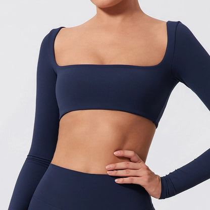 Top Sportivo Donna Push-Up a Maniche Lunghe