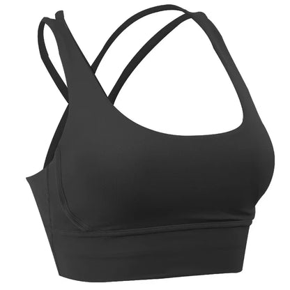 Nuovo reggiseno sportivo push up gilet da yoga incrociato sul retro fitness top imbottito sexy palestra ammortizzante corsa top corto traspirante abbigliamento sportivo