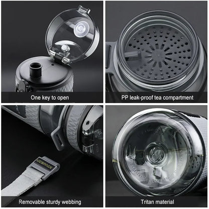 Bottiglie d'acqua sportive BPA gratuito portatile a prova di perdite a prova di caduta Bollitore da viaggio esterno di grande capacità Bottiglia d'acqua per bevande in plastica