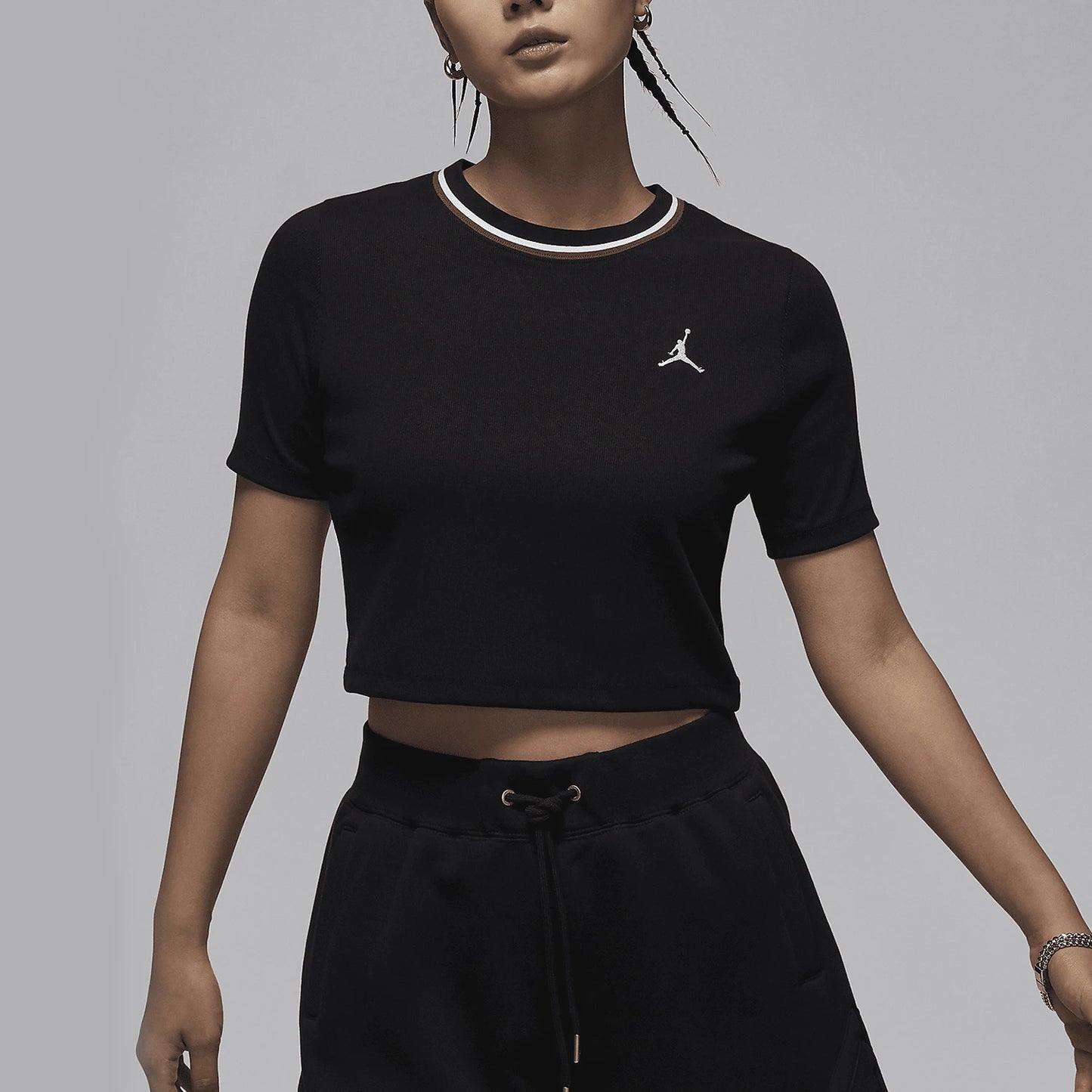 Nike T-shirt casual a maniche corte slim fit traspirante ufficiale autentica JORDAN da donna FV7090-010
