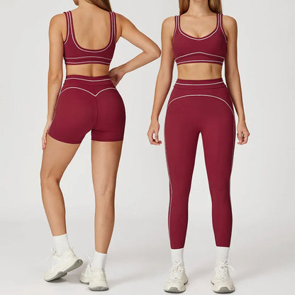 Tuta da yoga Tuta da donna Reggiseno sportivo Legging a vita alta Pantaloncini Completo da palestra Fitness Corsa Abbigliamento da allenamento Push Up Abbigliamento sportivo