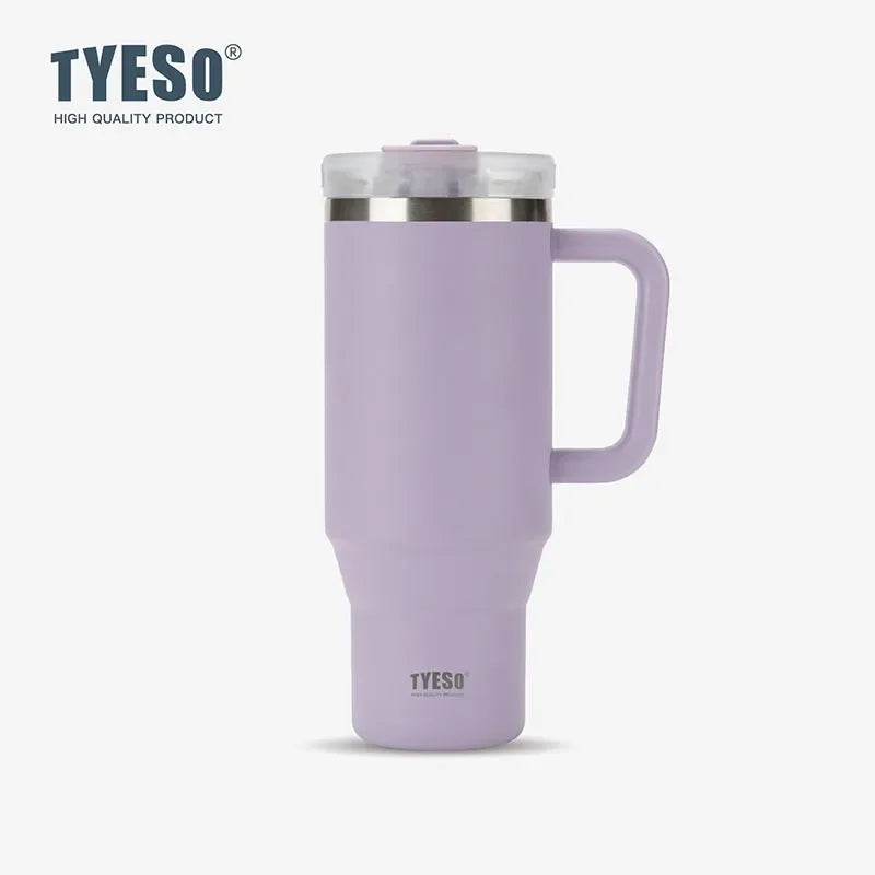 Tyeso 900ML Tumbler Bottiglia Tazza per auto in acciaio inossidabile con manico Tazza calda per caffè termica ghiacciata da viaggio