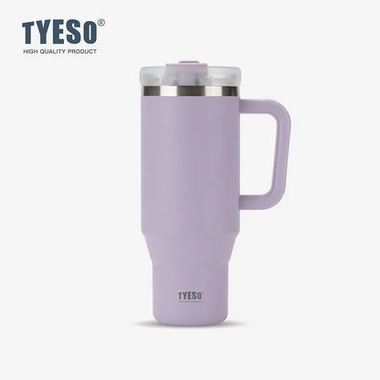 Tyeso 900ML Tumbler Bottiglia Tazza per auto in acciaio inossidabile con manico Tazza calda per caffè termica ghiacciata da viaggio