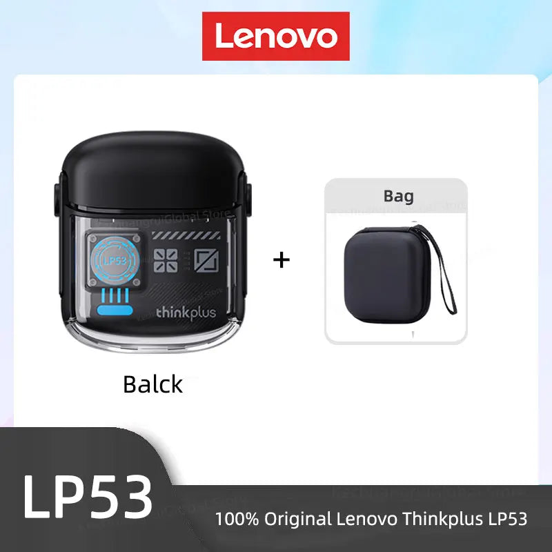 Lenovo LP53 Auricolari Bluetooth 5.4 senza fili Design meccanico Cuffie da gioco TWS Auricolari sportivi con riduzione del rumore Standby lungo Nuovo