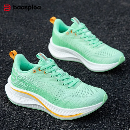 Baasploa Scarpe da corsa professionali da donna Scarpe sportive antiscivolo con piastra in carbonio per esterni Scarpe da ginnastica da jogging traspiranti casual femminili