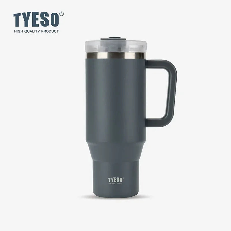 Tyeso 900ML Tumbler Bottiglia Tazza per auto in acciaio inossidabile con manico Tazza calda per caffè termica ghiacciata da viaggio