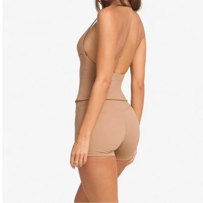 Top Sportivo Donna con Scollo a V e Reggiseno Integrato