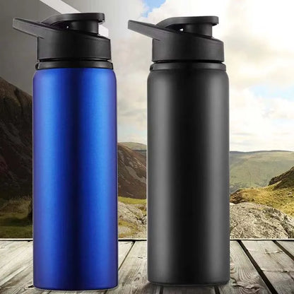 elegante bottiglia d'acqua portatile in acciaio inossidabile per il tempo libero bicicletta equitazione bottiglia d'acqua potabile tazza da viaggio per lo sport all'aria aperta