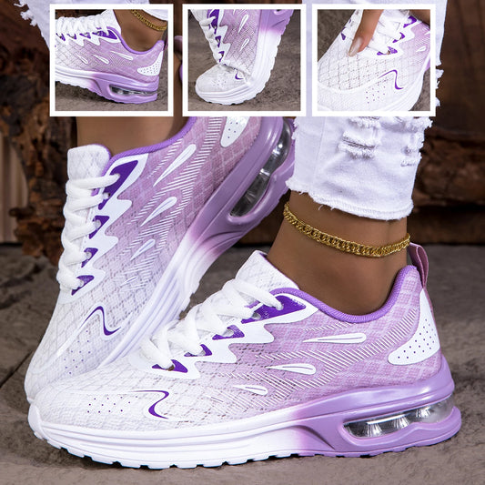 Sneaker Scarpe da passeggio da donna Moda da donna Cuscino d'aria Mesh Traspirante Scarpe sportive da tennis Suola con cuscino d'aria Parte superiore della scarpa sfumata