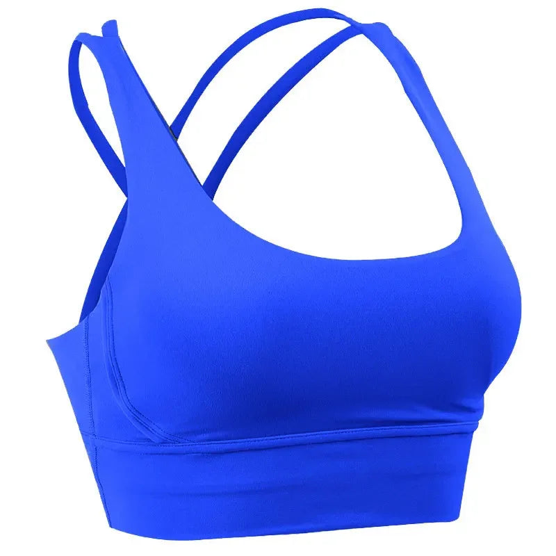Nuovo reggiseno sportivo push up gilet da yoga incrociato sul retro fitness top imbottito sexy palestra ammortizzante corsa top corto traspirante abbigliamento sportivo