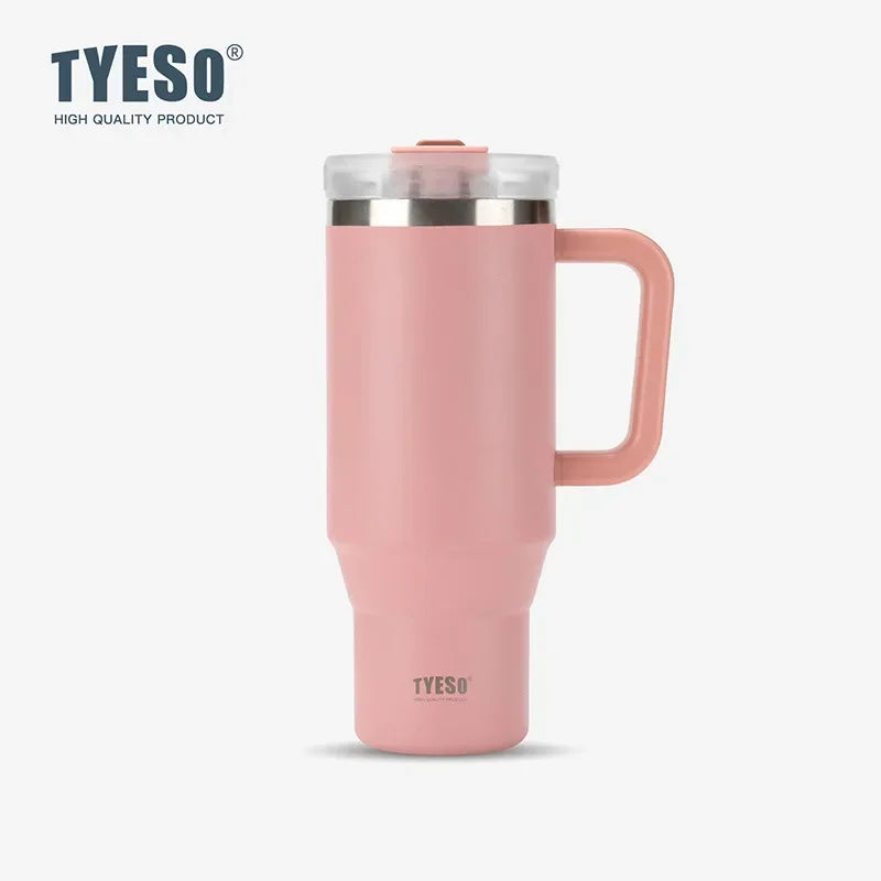 Tyeso 900ML Tumbler Bottiglia Tazza per auto in acciaio inossidabile con manico Tazza calda per caffè termica ghiacciata da viaggio