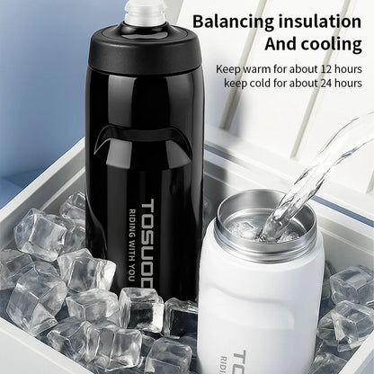 TOSUOD Tazza per acqua isolata in acciaio inox 550ML Bollitore per acqua per bicicletta in acciaio 304 Facile da trasportare Mantiene la bottiglia calda e fredda