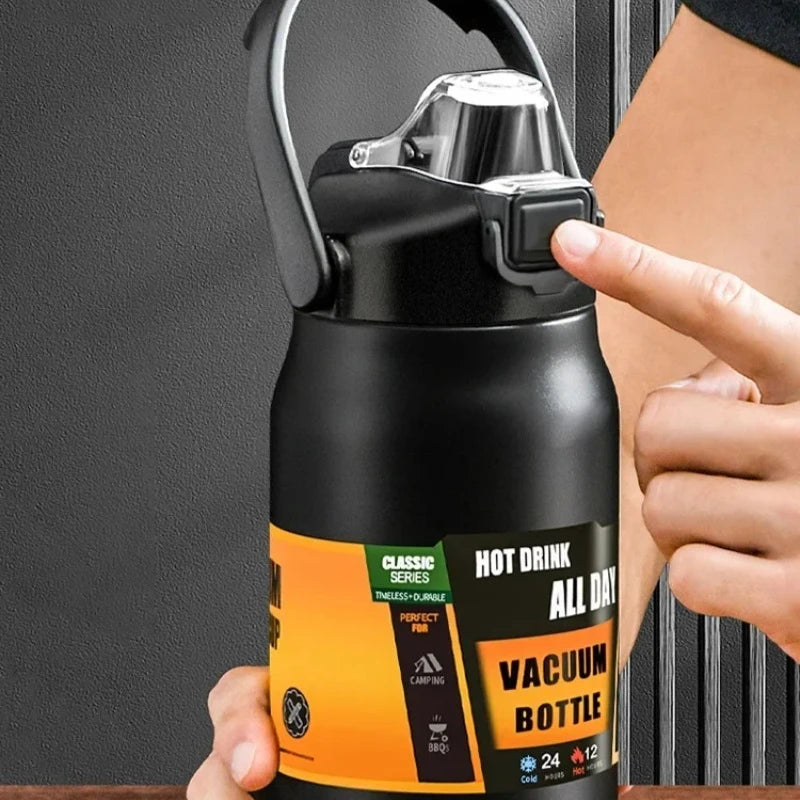 Bottiglia d'acqua isolata in acciaio inossidabile 304 con cannuccia, tazza termica sciroppo e fredda 24 ore, thermos portatile per bicchiere sottovuoto per sport all'aria aperta
