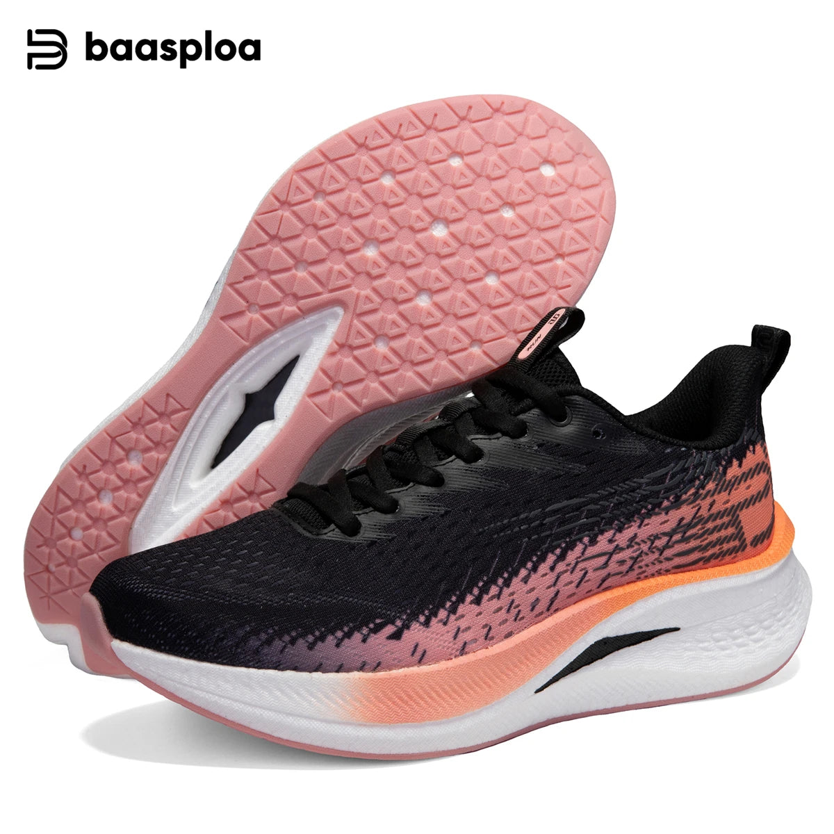 Baasploa Scarpe da corsa professionali da donna Scarpe sportive antiscivolo con piastra in carbonio per esterni Scarpe da ginnastica da jogging traspiranti casual femminili