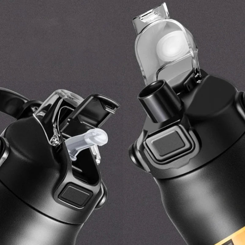 Bottiglia d'acqua isolata in acciaio inossidabile 304 con cannuccia, tazza termica sciroppo e fredda 24 ore, thermos portatile per bicchiere sottovuoto per sport all'aria aperta