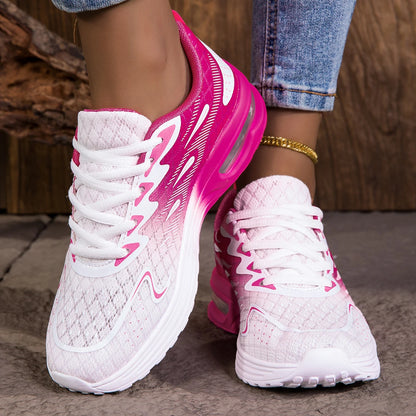 Sneaker Scarpe da passeggio da donna Moda da donna Cuscino d'aria Mesh Traspirante Scarpe sportive da tennis Suola con cuscino d'aria Parte superiore della scarpa sfumata