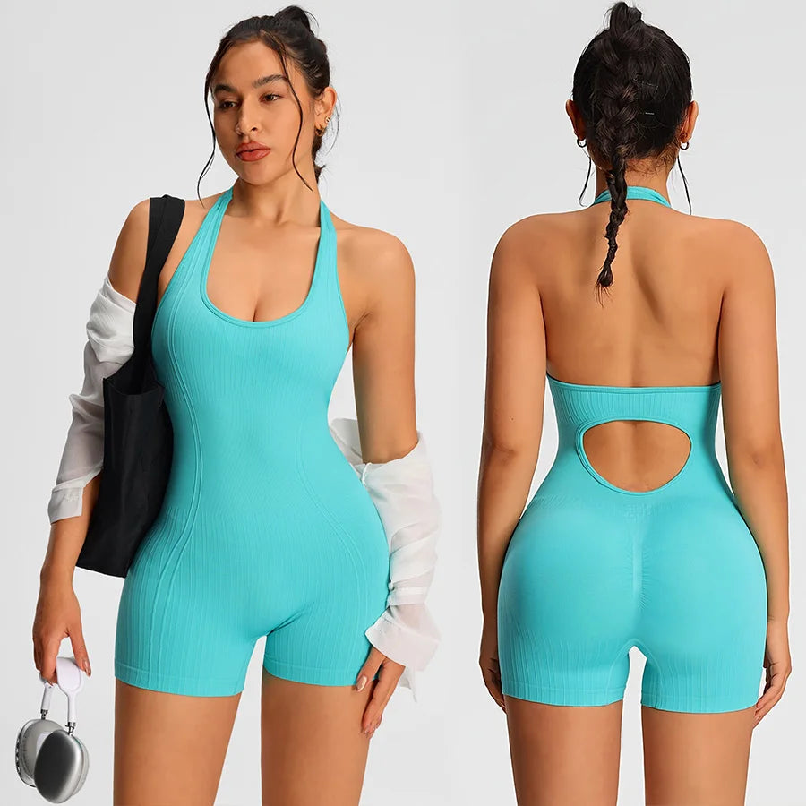 Pagliaccetti estivi Abbigliamento sportivo Donna Palestra Combi-pantaloni Tute da donna Sport Abbigliamento da yoga Salopette fitness femminile Pantaloncini Tuta