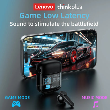 Lenovo LP53 Auricolari Bluetooth 5.4 senza fili Design meccanico Cuffie da gioco TWS Auricolari sportivi con riduzione del rumore Standby lungo Nuovo