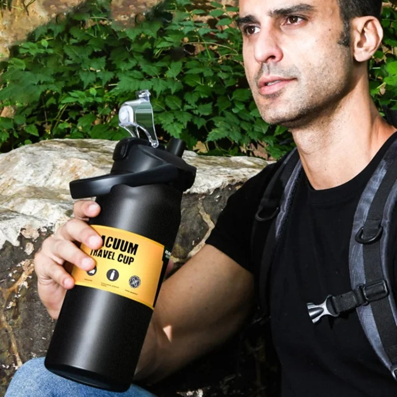 Bottiglia d'acqua isolata in acciaio inossidabile 304 con cannuccia, tazza termica sciroppo e fredda 24 ore, thermos portatile per bicchiere sottovuoto per sport all'aria aperta
