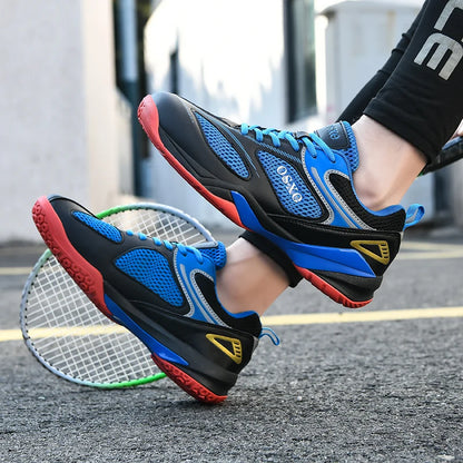 Scarpe da badminton professionali da uomo antiscivolo basse per sport all'aria aperta scarpe da allenamento pinta unita scarpe da corsa casual da uomo