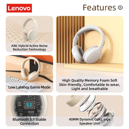 Originale Lenovo TH30 Wireless Bluetooth 5.1 cuffie Hifi Stereo Music Headset game Fone auricolari con microfono 2023 nuovi auricolari