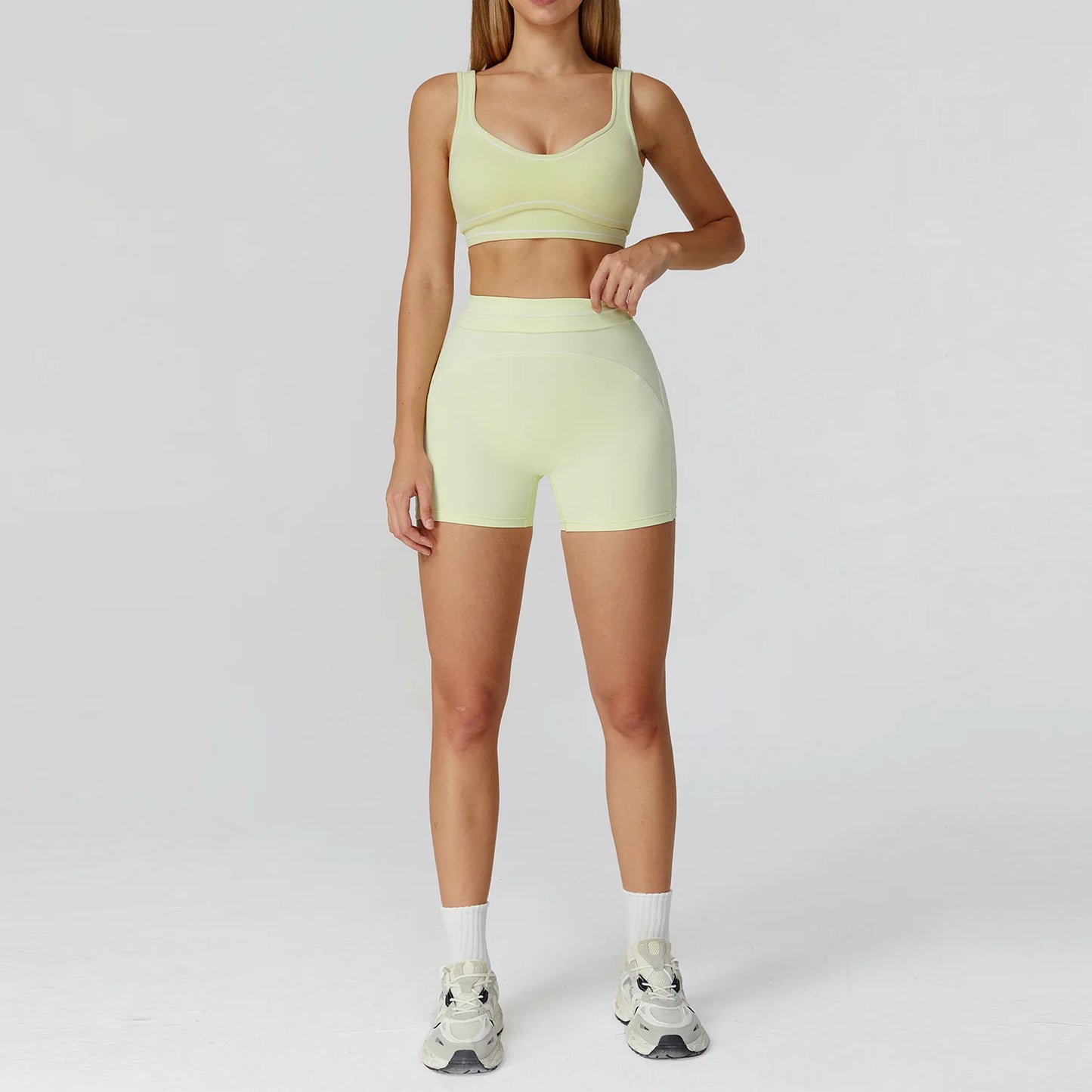 Tuta da yoga Tuta da donna Reggiseno sportivo Legging a vita alta Pantaloncini Completo da palestra Fitness Corsa Abbigliamento da allenamento Push Up Abbigliamento sportivo