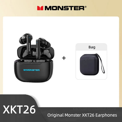 Monster XKT26 Auricolari Bluetooth 5.4 TWS Hifi Stereo Cuffie senza fili Gamer Cuffie con riduzione del rumore Auricolari sportivi 2025 Nuovo