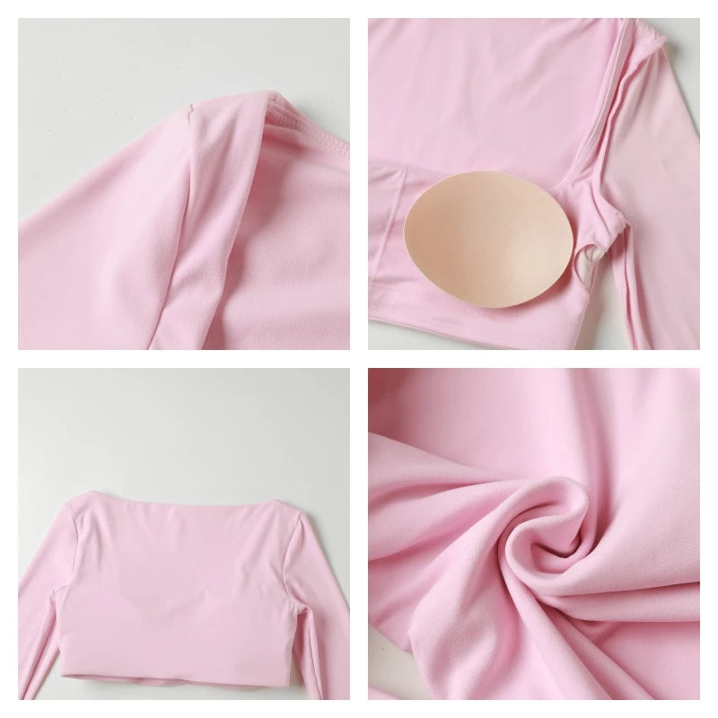 Top Sportivo Donna Push-Up a Maniche Lunghe