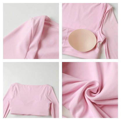 Top Sportivo Donna Push-Up a Maniche Lunghe