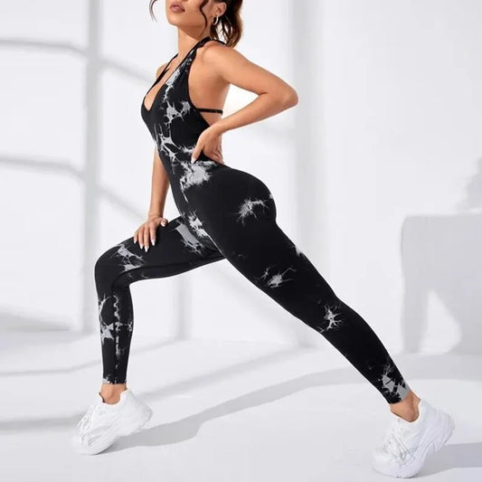 Sexy Backless Sling Donna Stagioni complete Casual Fitness Sporty Tutina senza maniche Slim Activewear All in One Tuta Abbigliamento