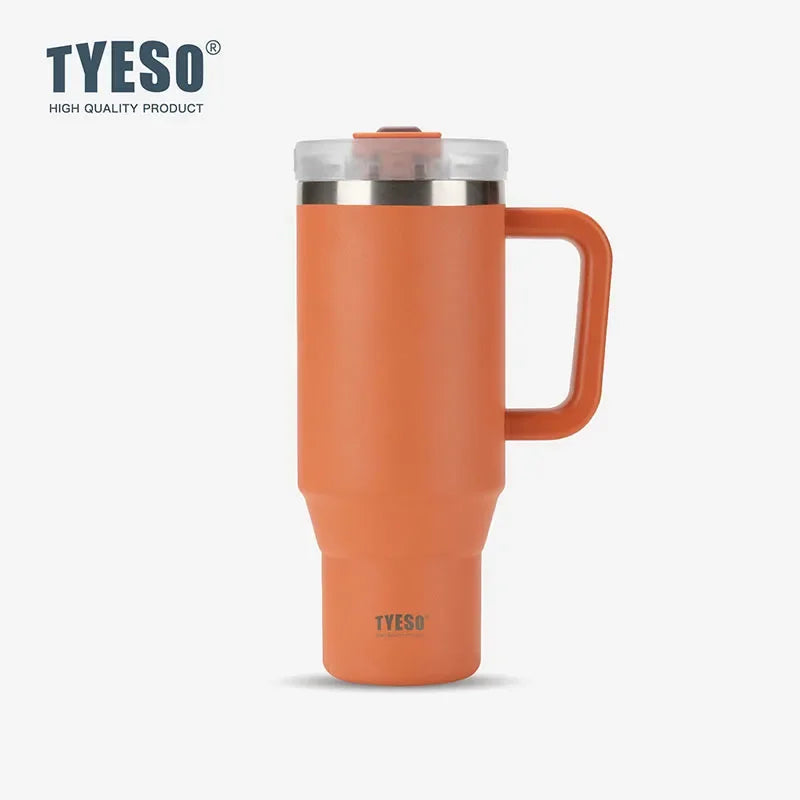 Tyeso 900ML Tumbler Bottiglia Tazza per auto in acciaio inossidabile con manico Tazza calda per caffè termica ghiacciata da viaggio
